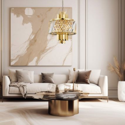 Chandelier on a chain MARGOT 6xE14/40W/230V d. 43 cm gold