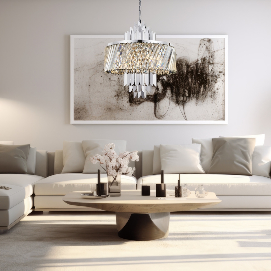 Chandelier on a chain MARGOT 9xE14/40W/230V matte chrome