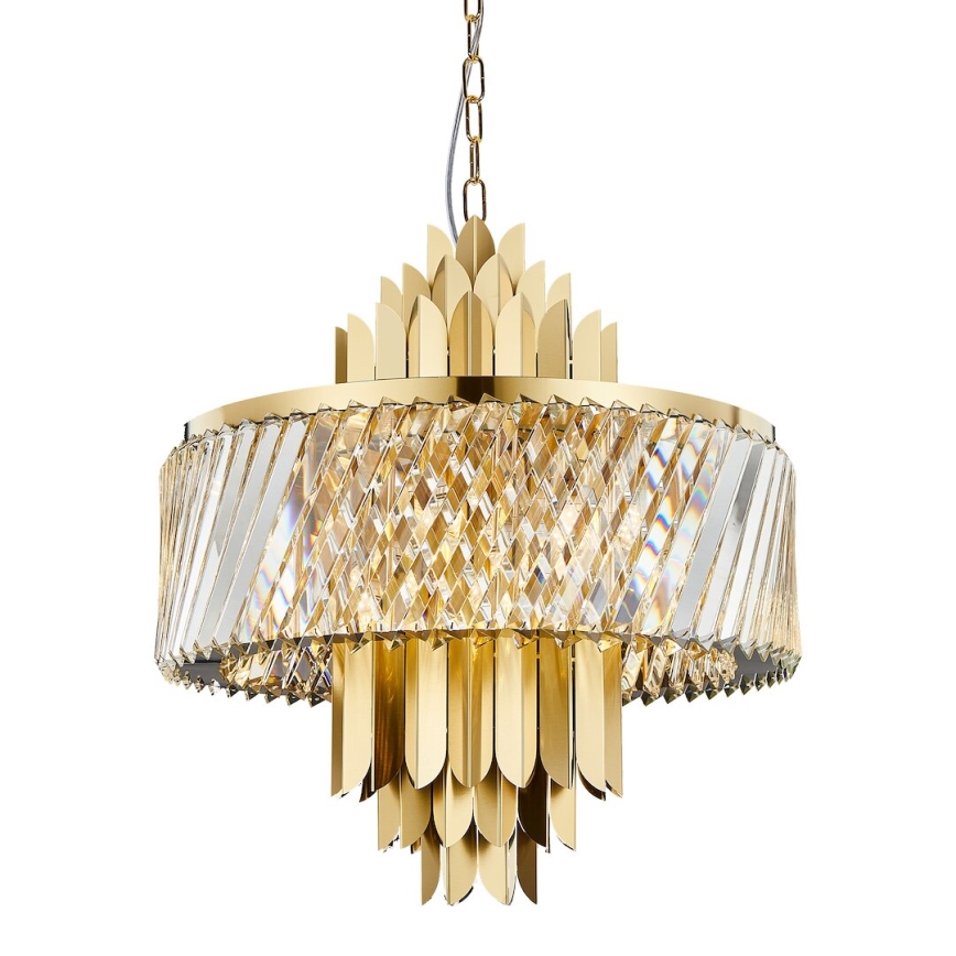 Chandelier on a chain MARGOT 9xE14/40W/230V d. 55 cm gold