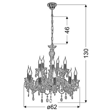 Chandelier on a chain MARIA TERESA 12xE14/40W/230V