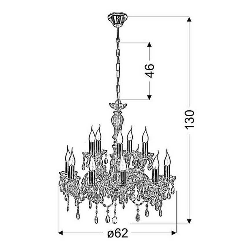 Chandelier on a chain MARIA TERESA 12xE14/40W/230V