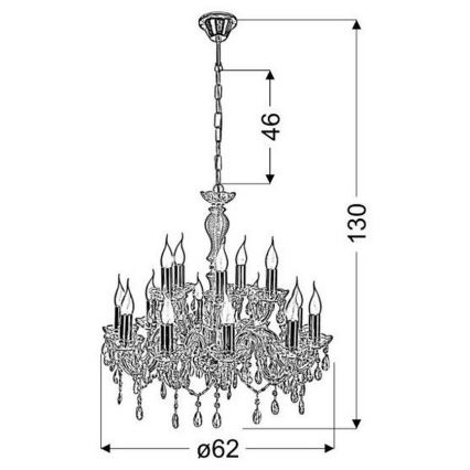 Chandelier on a chain MARIA TERESA 15xE14/40W/230V