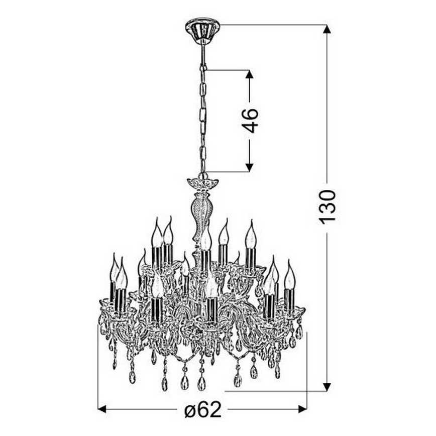 Chandelier on a chain MARIA TERESA 15xE14/40W/230V