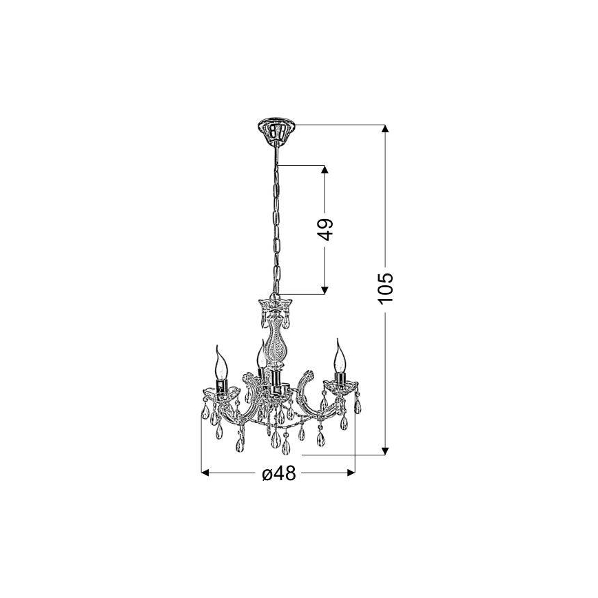 Chandelier on a chain MARIA TERESA 3xE14/40W/230V