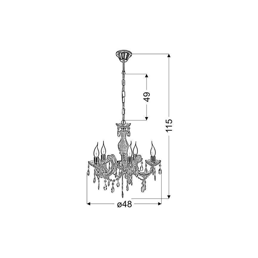 Chandelier on a chain MARIA TERESA 5xE14/40W/230V