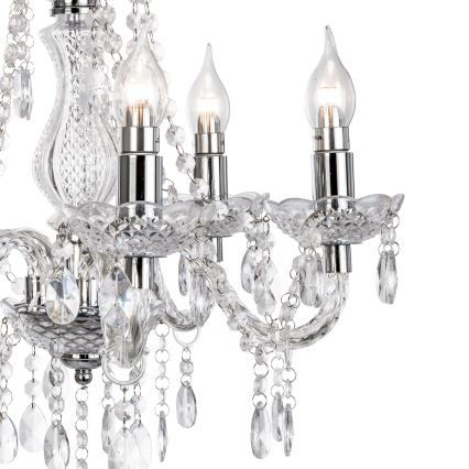 Chandelier on a chain MARIE 5xE14/40W/230V shiny chrome