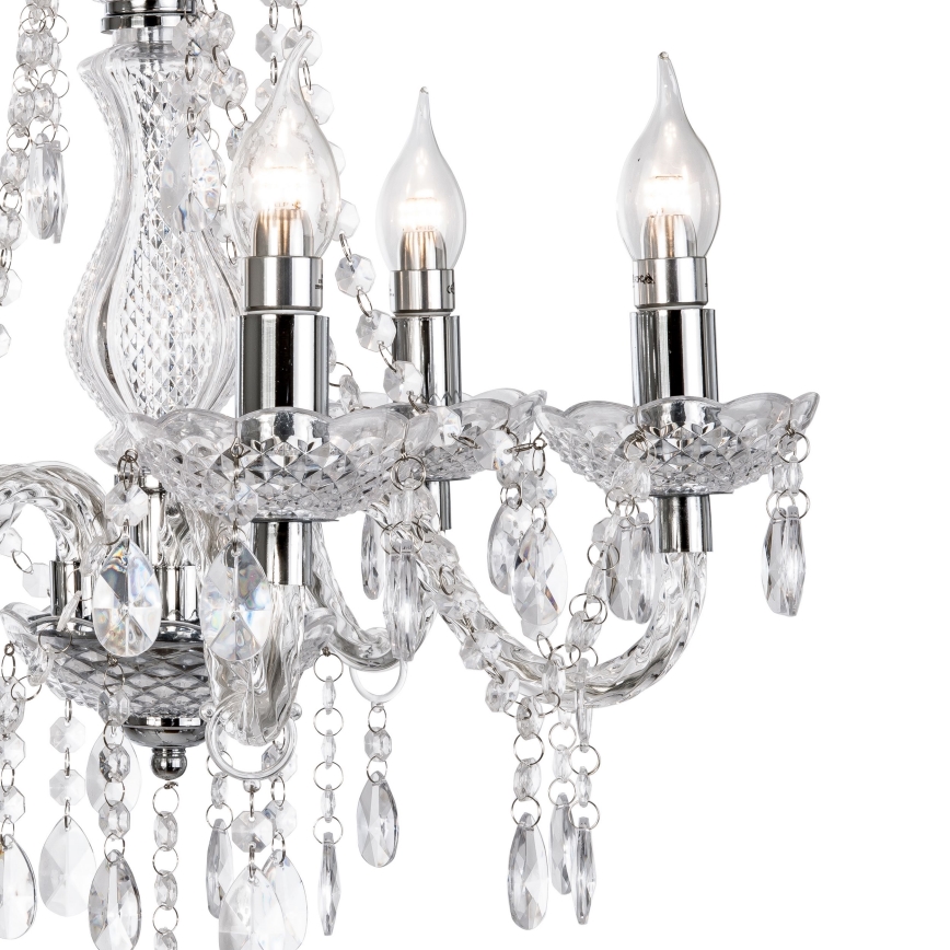 Chandelier on a chain MARIE 5xE14/40W/230V shiny chrome