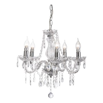 Chandelier on a chain MARIE 5xE14/40W/230V shiny chrome