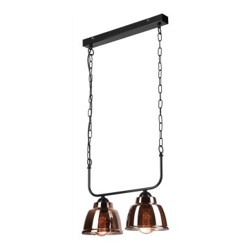 Chandelier on a chain MARIO 2xE27/60W/230V brass