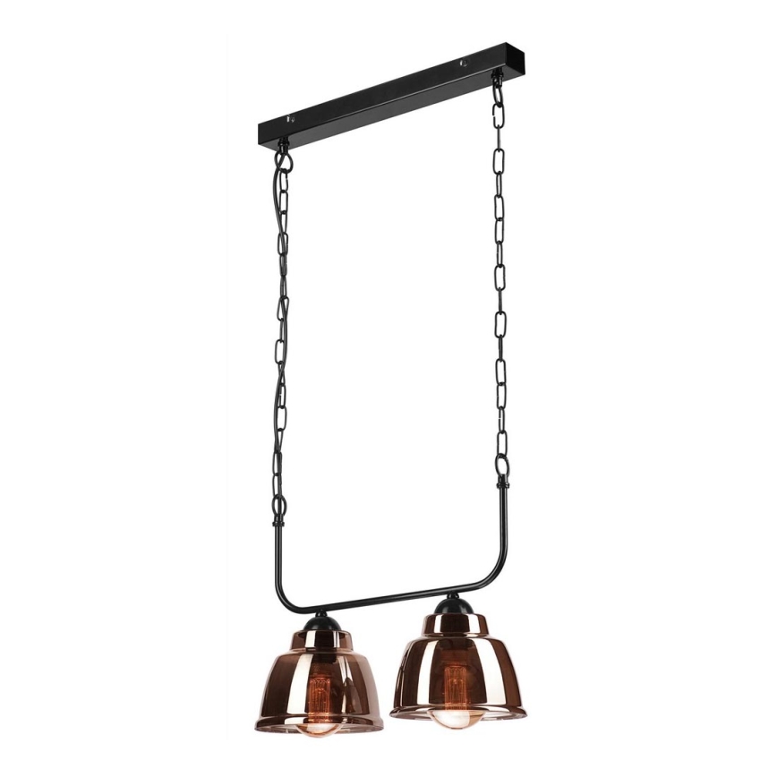 Chandelier on a chain MARIO 2xE27/60W/230V brass