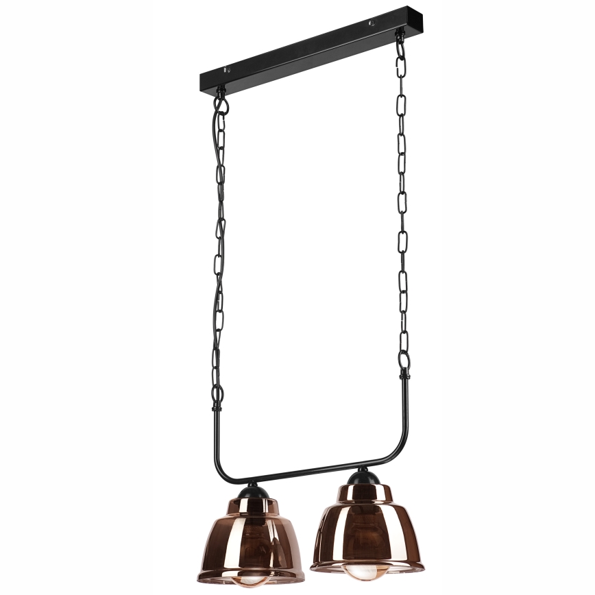 Chandelier on a chain MARIO 2xE27/60W/230V brass