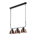 Chandelier on a chain MARIO 3xE27/60W/230V brass