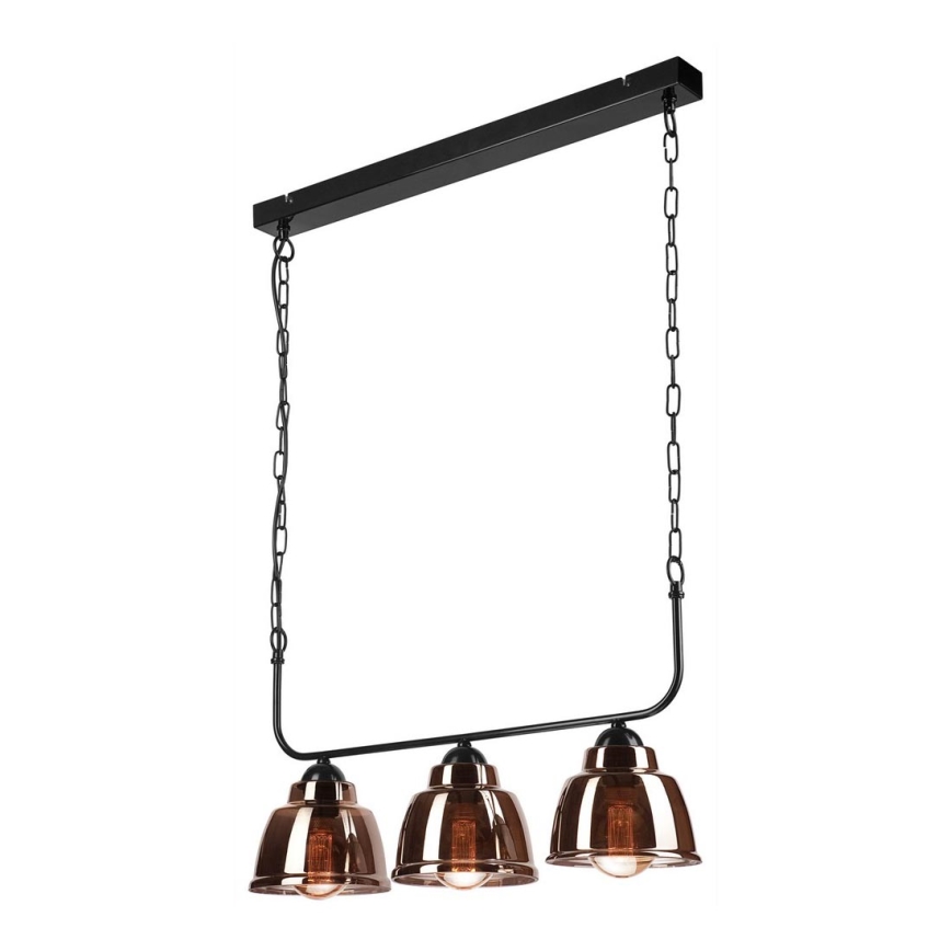 Chandelier on a chain MARIO 3xE27/60W/230V brass