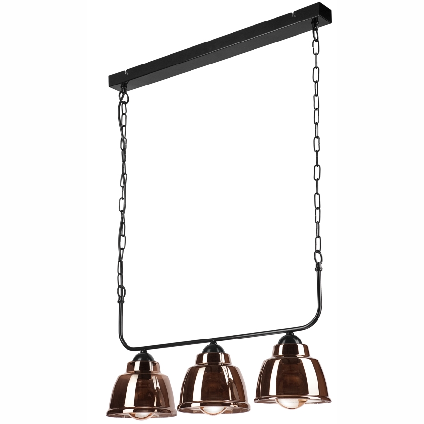 Chandelier on a chain MARIO 3xE27/60W/230V brass