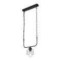 Chandelier on a chain MORGAN 1xE27/60W/230V black/chrome