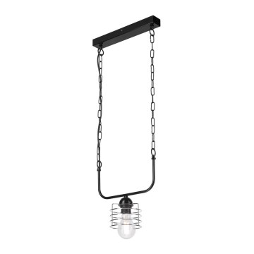 Chandelier on a chain MORGAN 1xE27/60W/230V black/chrome