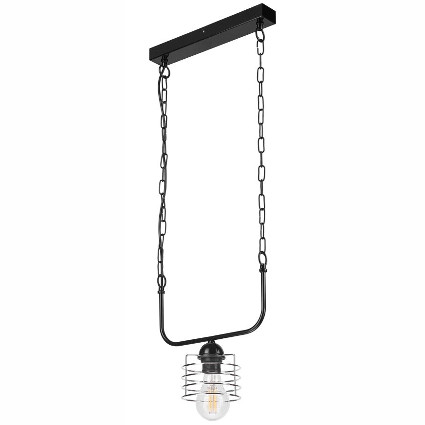 Chandelier on a chain MORGAN 1xE27/60W/230V black/chrome