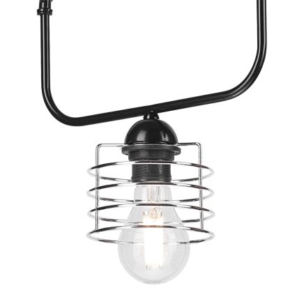 Chandelier on a chain MORGAN 1xE27/60W/230V black/chrome