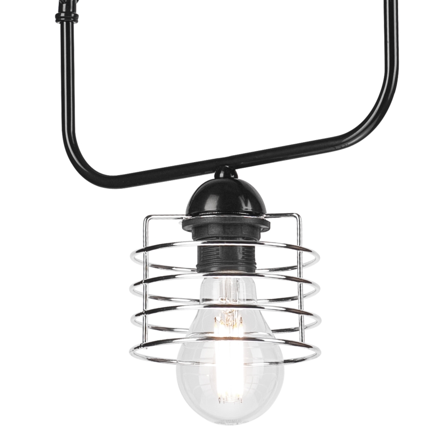 Chandelier on a chain MORGAN 1xE27/60W/230V black/chrome
