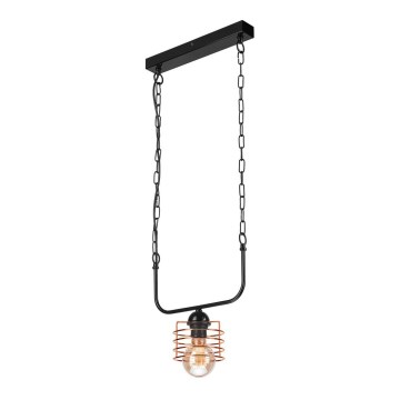Chandelier on a chain MORGAN 1xE27/60W/230V black/copper