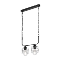 Chandelier on a chain MORGAN 2xE27/60W/230V black/chrome
