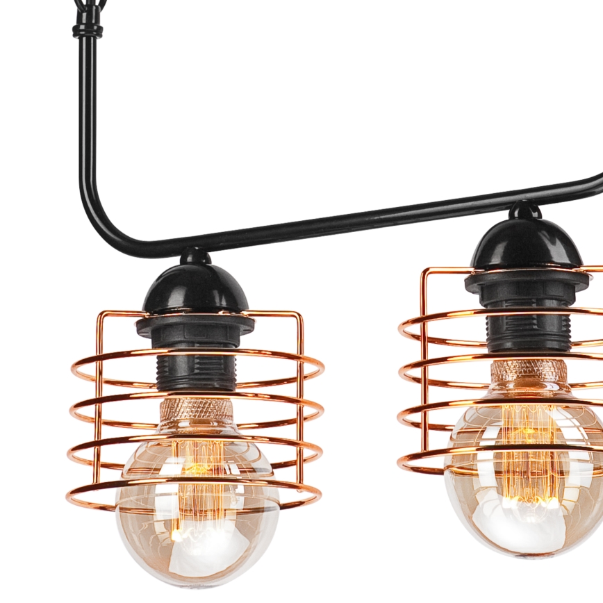 Chandelier on a chain MORGAN 2xE27/60W/230V black/copper