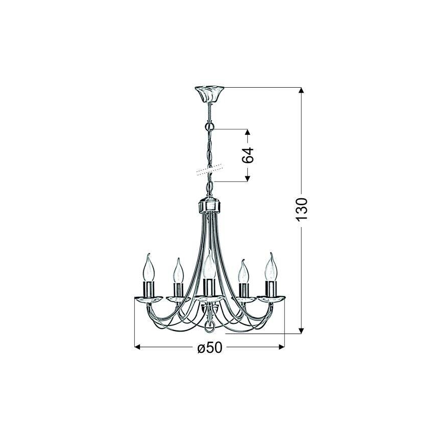 Chandelier on a chain MUZA 5xE14/40W/230V