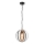 Chandelier on a chain ONDA 1xE27/15W/230V black/oak