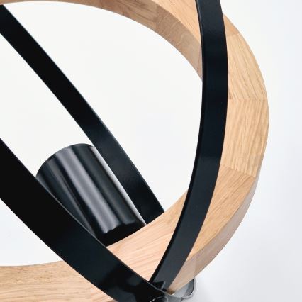 Chandelier on a chain ONDA 1xE27/15W/230V black/oak