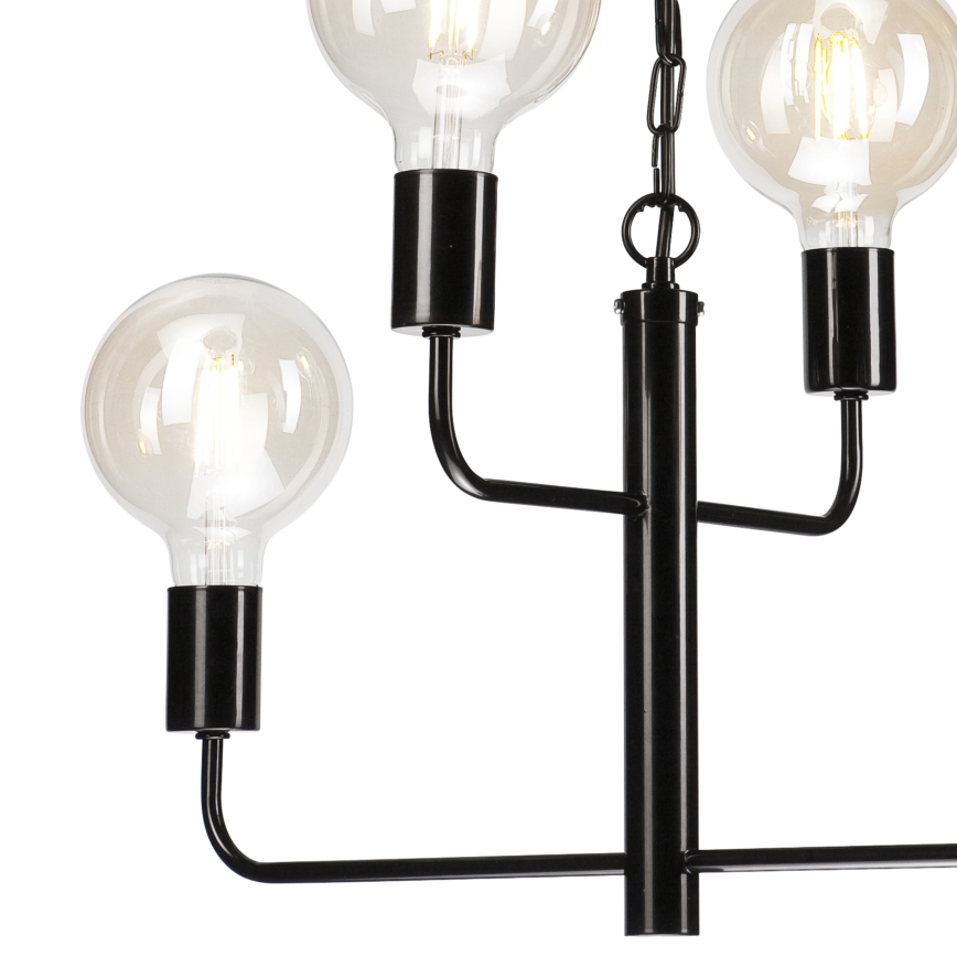 Chandelier on a chain ORLANDO 4xE27/60W/230V black