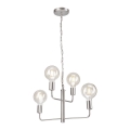 Chandelier on a chain ORLANDO 4xE27/60W/230V silver