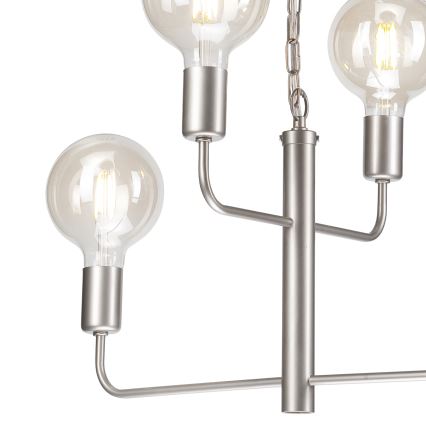 Chandelier on a chain ORLANDO 4xE27/60W/230V silver