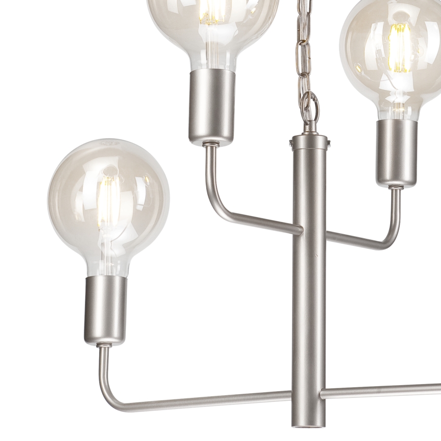 Chandelier on a chain ORLANDO 4xE27/60W/230V silver