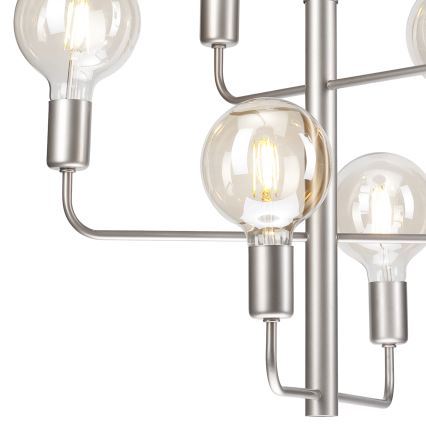 Chandelier on a chain ORLANDO 6xE27/60W/230V silver