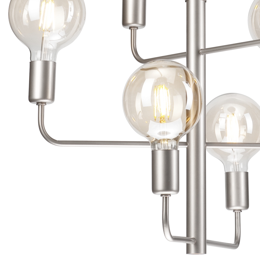 Chandelier on a chain ORLANDO 6xE27/60W/230V silver