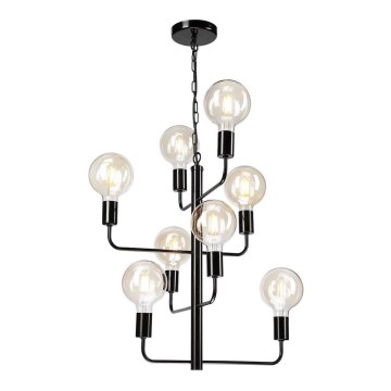 Chandelier on a chain ORLANDO 8xE27/60W/230V black