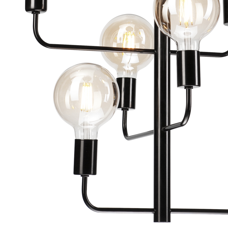 Chandelier on a chain ORLANDO 8xE27/60W/230V black