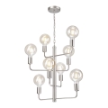 Chandelier on a chain ORLANDO 8xE27/60W/230V silver