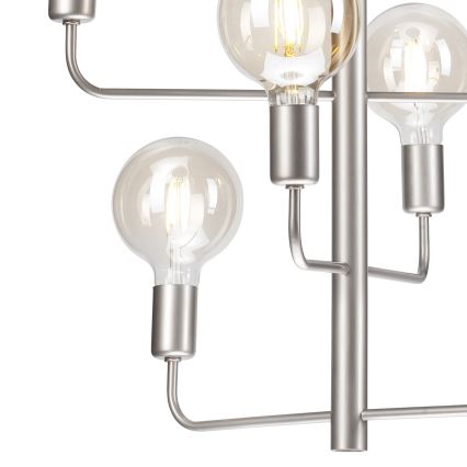 Chandelier on a chain ORLANDO 8xE27/60W/230V silver