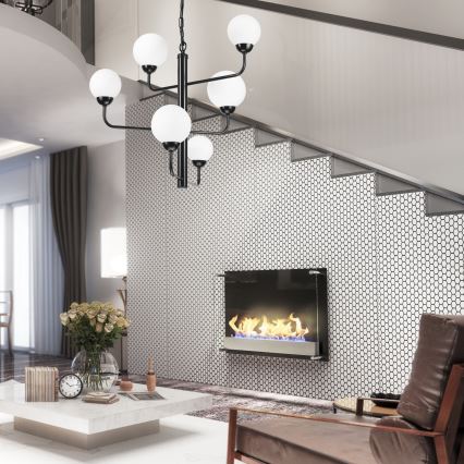 Chandelier on a chain OSCAR 6xG9/5W/230V black