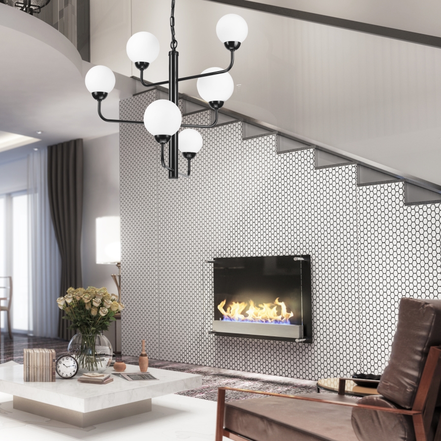 Chandelier on a chain OSCAR 6xG9/5W/230V black