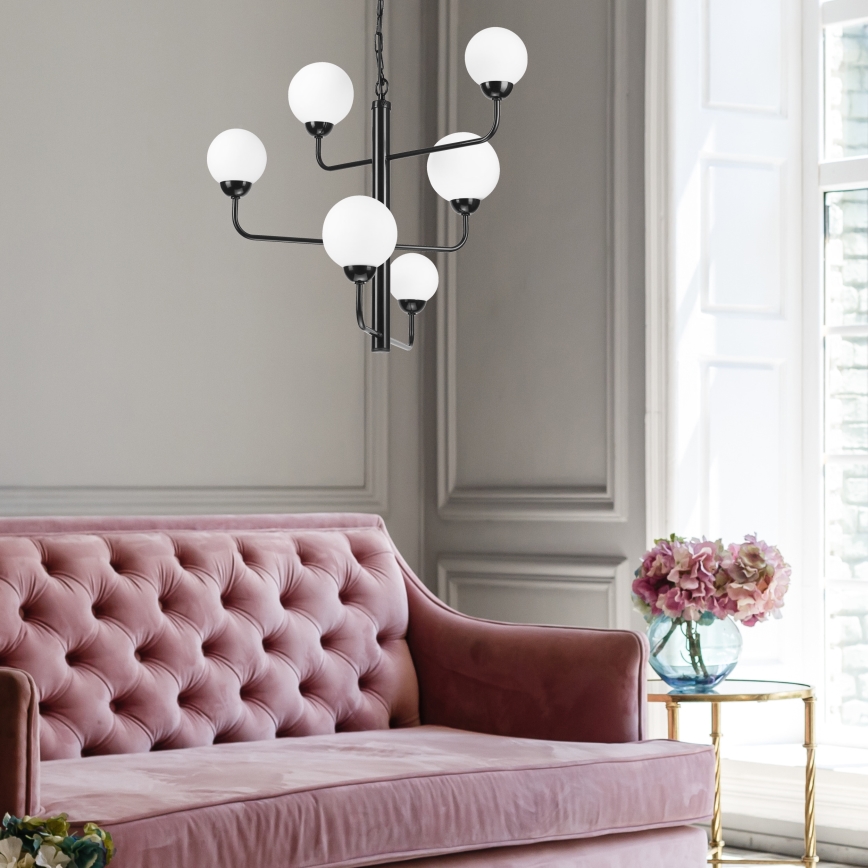 Chandelier on a chain OSCAR 6xG9/5W/230V black
