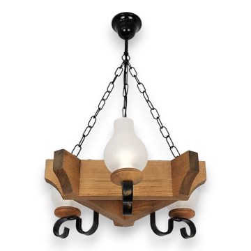 Chandelier on a chain QUEEN 3xE14/40W/230V beech - FSC certified
