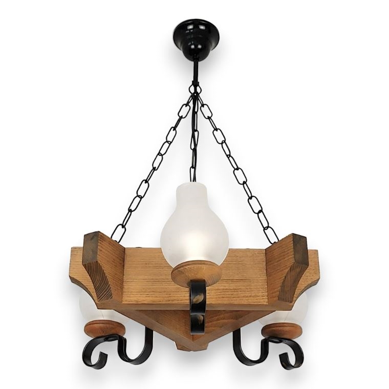 Chandelier on a chain QUEEN 3xE14/40W/230V beech - FSC certified