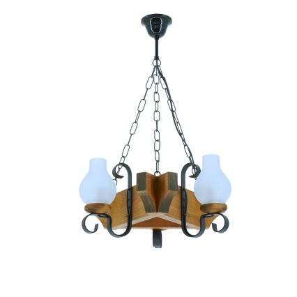 Chandelier on a chain QUEEN 3xE14/40W/230V beech