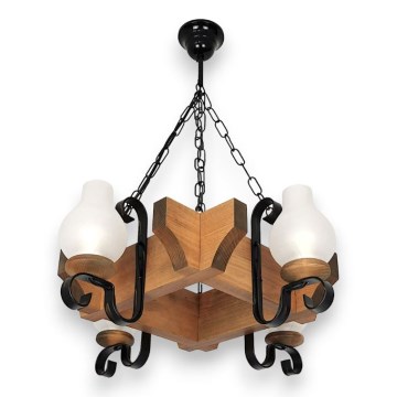 Chandelier on a chain QUEEN 4xE14/40W/230V beech - FSC certified