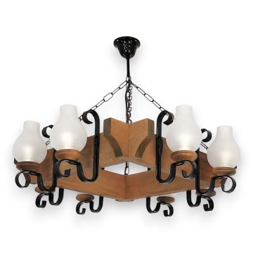 Chandelier on a chain QUEEN 8xE14/40W/230V beech - FSC certified