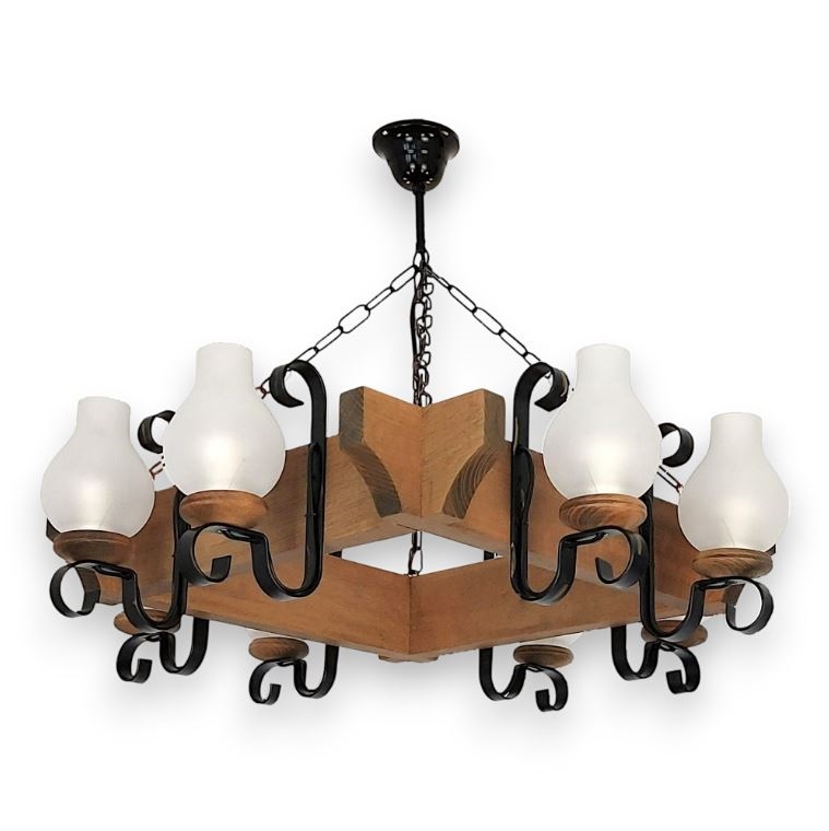 Chandelier on a chain QUEEN 8xE14/40W/230V beech