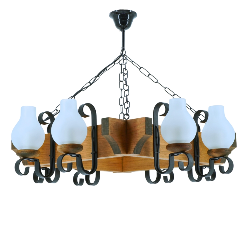 Chandelier on a chain QUEEN 8xE14/40W/230V beech