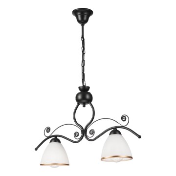 Chandelier on a chain RETRO 2xE27/60W/230V black